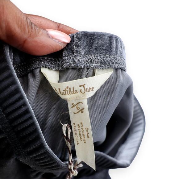 Matilda Jane Gray Velour Ruffles Party Pants Sz 6 NWT - Picture 5 of 5
